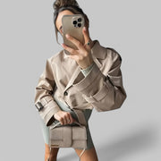 Vintage-Inspired Cropped Trench Spring Jacket