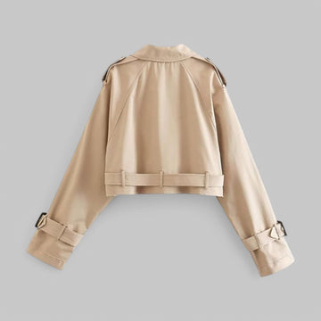 Vintage-Inspired Cropped Trench Spring Jacket