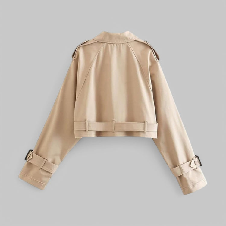 Vintage-Inspired Cropped Trench Spring Jacket