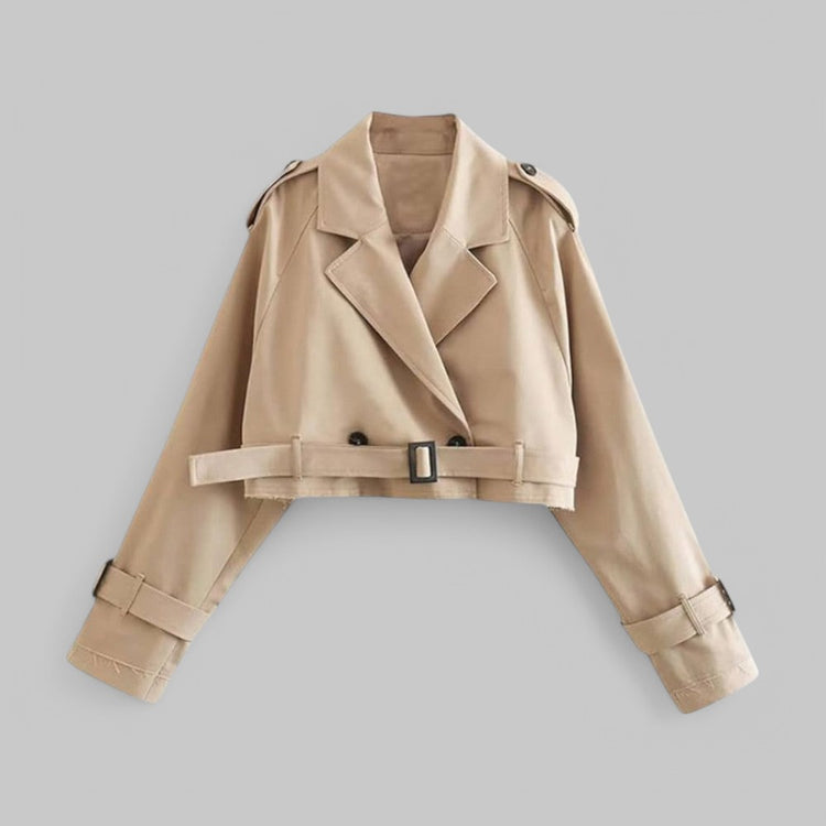 Vintage-Inspired Cropped Trench Spring Jacket