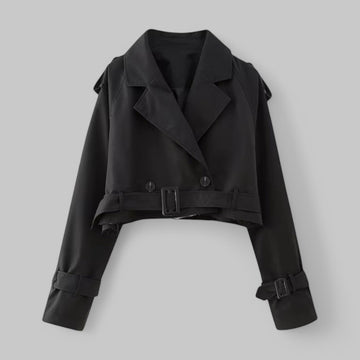 Vintage-Inspired Cropped Trench Spring Jacket