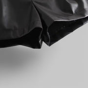 High-Waist Faux Leather Shorts with Side Pockets