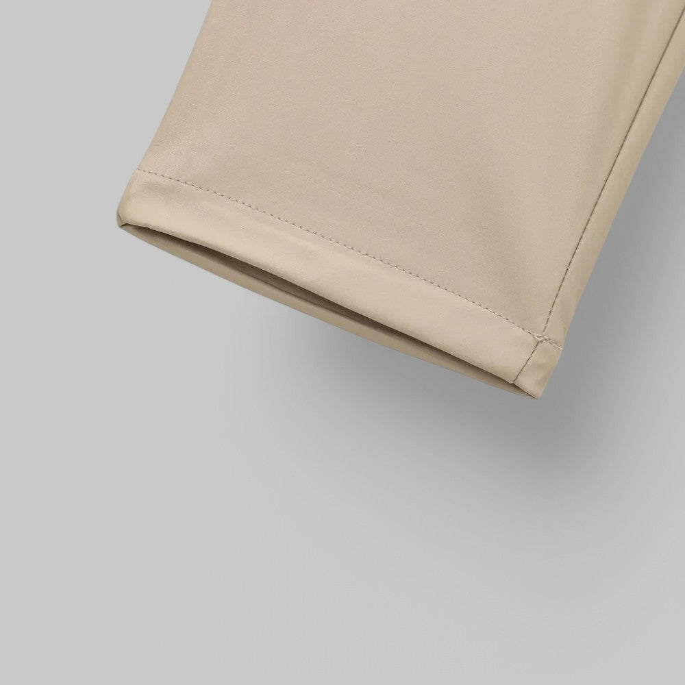 High Waist Belt PU Leather Trousers