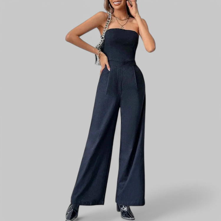 Klyber | Strapless Wide-Leg Jumpsuit with Pockets