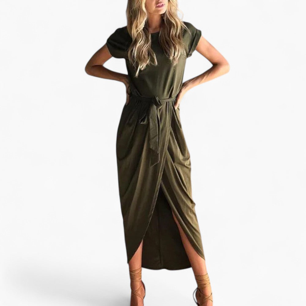 Casual Trendy-Led Asymmetric Maxi Dress