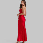 Klyber | Elegant Flowy Strapless Maxi Dress
