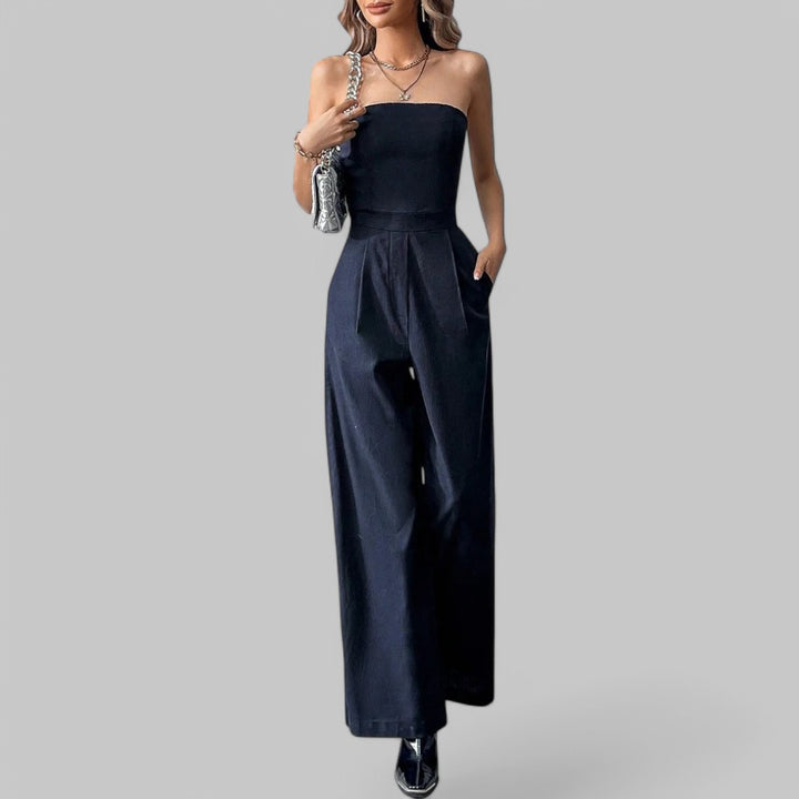 Klyber | Strapless Wide-Leg Jumpsuit with Pockets