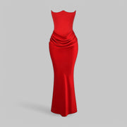 Klyber | Elegant Flowy Strapless Maxi Dress