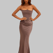 Klyber | Elegant Flowy Strapless Maxi Dress