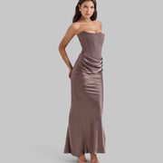Klyber | Elegant Flowy Strapless Maxi Dress