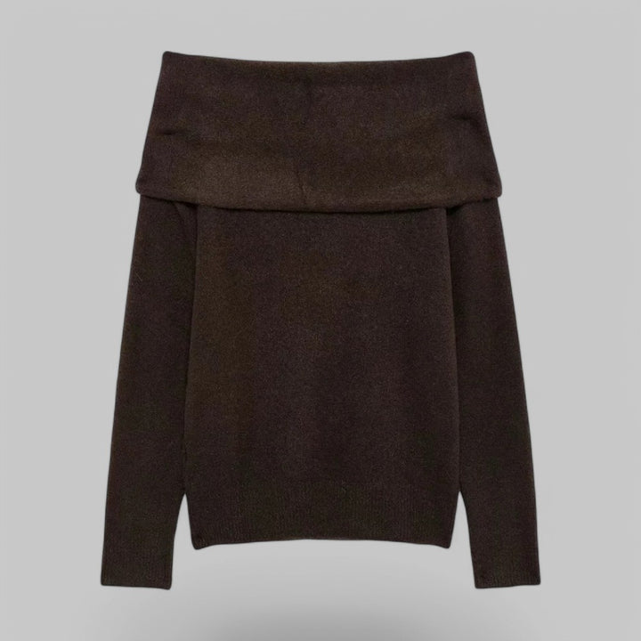 Klyber | Off-the-Shoulder Straight Neck Knit Jumper