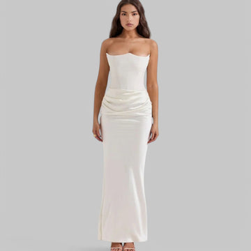 Klyber | Elegant Flowy Strapless Maxi Dress