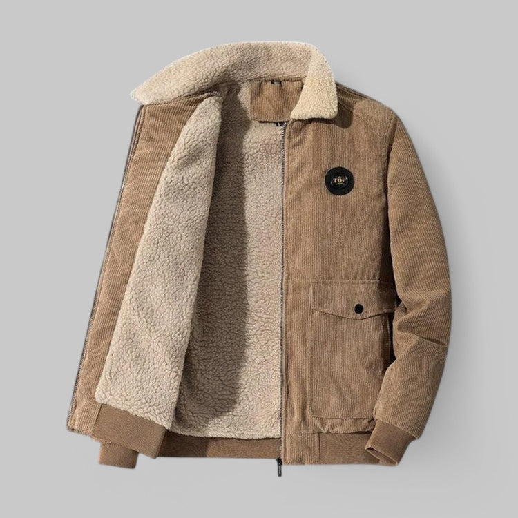 Men's Fleece-Lined Corduroy Warm Jacket