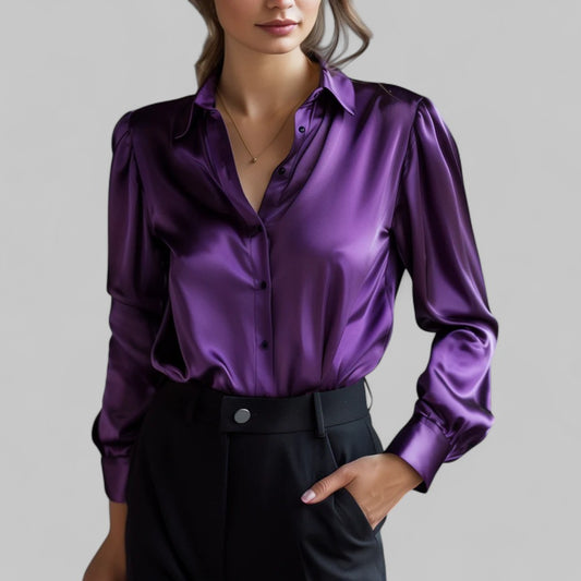 Satin Long Sleeve Blouse