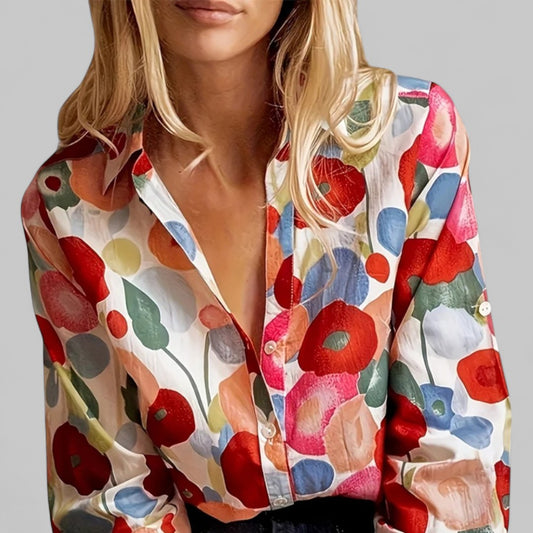 Bohemian Floral Long Sleeve Blouse