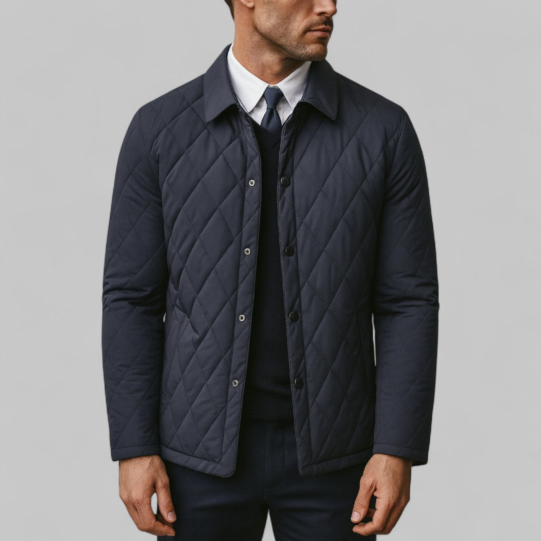 Modern Quilted Button Jacket