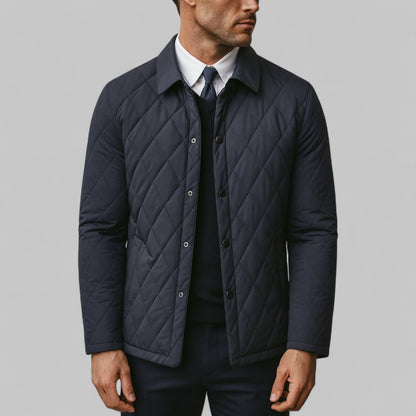 Modern Quilted Button Jacket