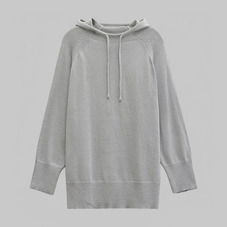 Women's Loose Knit Hooded Jumper