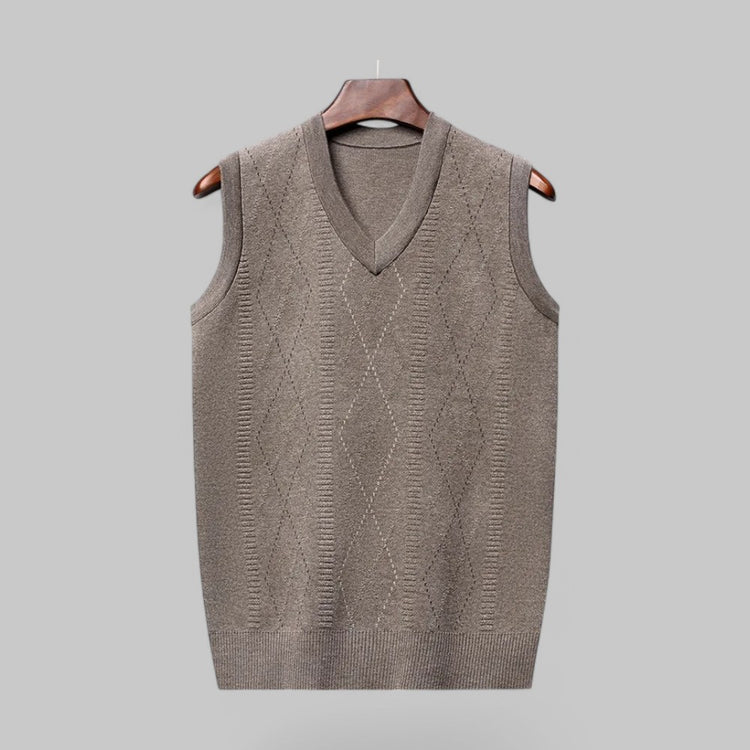 Men's Diamond Stitch Knit Spencer Vest
