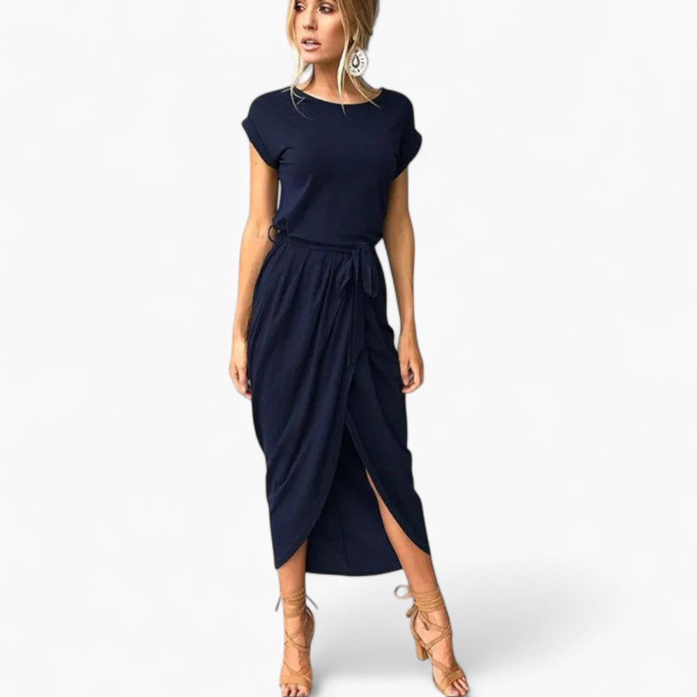 Casual Trendy-Led Asymmetric Maxi Dress