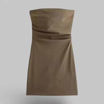 Klyber | Strapless Draped Mini Dress with Back Zipper