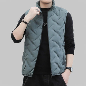 Men's Patterned Padded Gilet Body Warmer