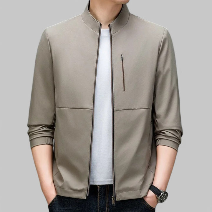 Vintage Slim Fit Stand Collar Jacket