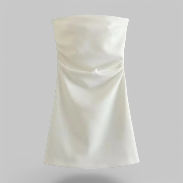 Klyber | Strapless Draped Mini Dress with Back Zipper
