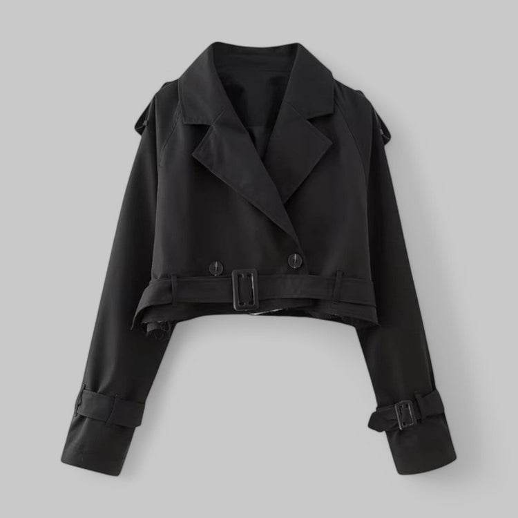 Vintage-Inspired Cropped Trench Spring Jacket