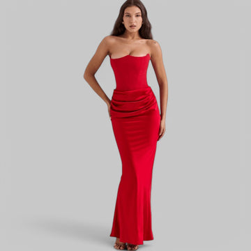 Klyber | Elegant Flowy Strapless Maxi Dress
