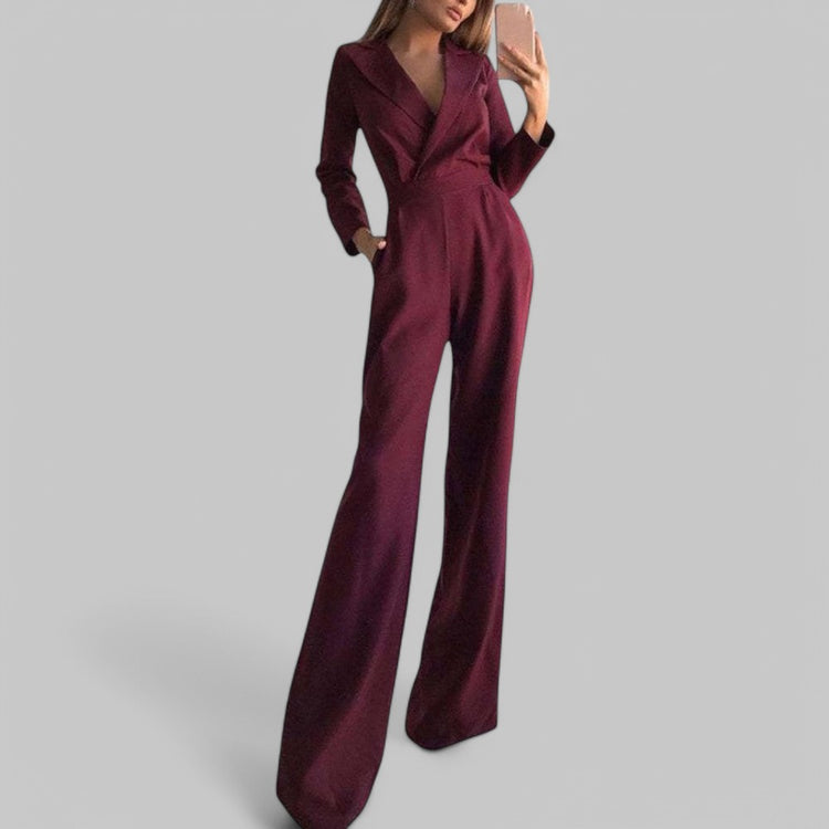 Sophisticated Tailored Wide-Leg Jumpsuit