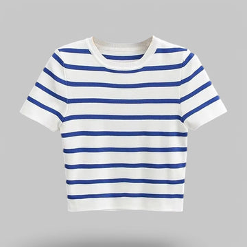 Soft Knit Cropped O-Neck T-Shirt