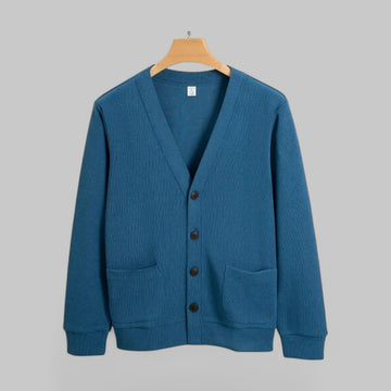Solid V-Neck Knit Cardigan