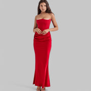 Klyber | Elegant Flowy Strapless Maxi Dress