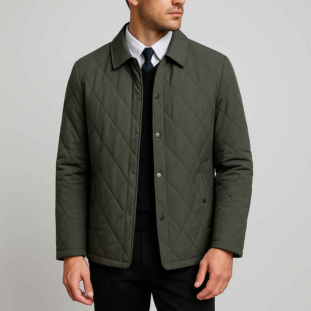Modern Quilted Button Jacket