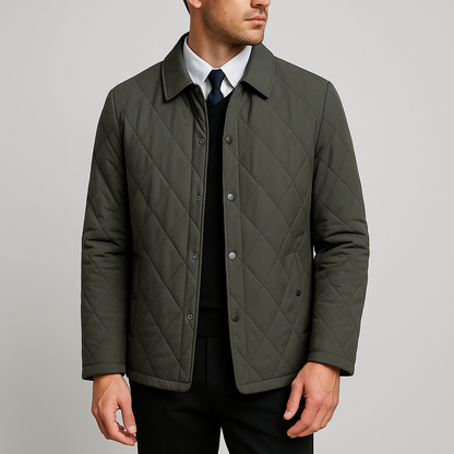 Modern Quilted Button Jacket