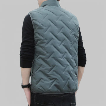 Men's Patterned Padded Gilet Body Warmer