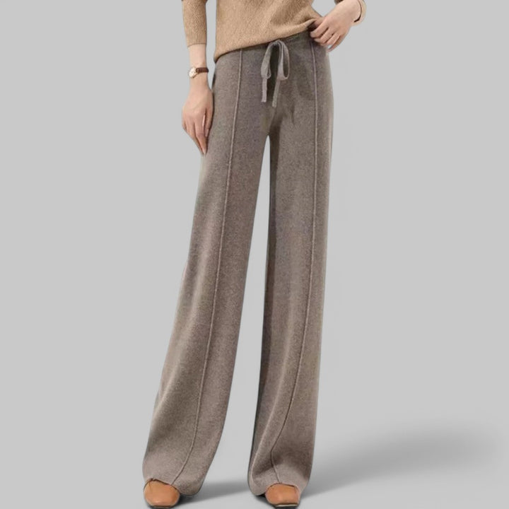 Klyber | High-Waist Wool Wide-Leg Knit Trousers