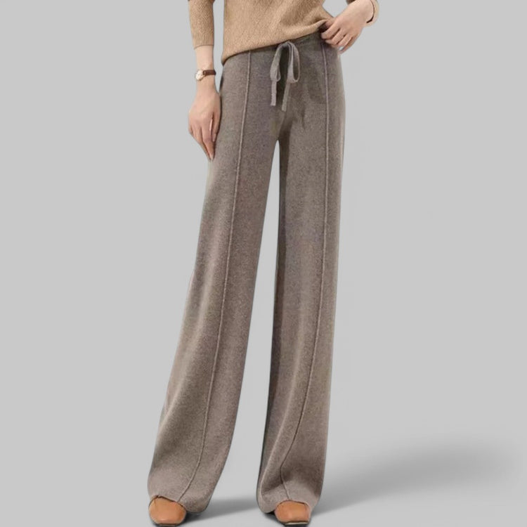 Klyber | High-Waist Wool Wide-Leg Knit Trousers