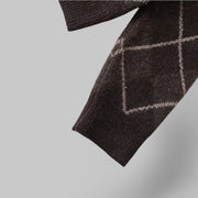 Argyle Knit Jumper with Round Neck