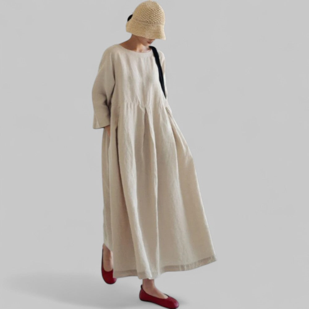 Patchwork Spring Cotton Pockets Dresses