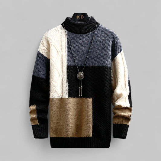 Relaxed Fit Bold Patchwork Jumper