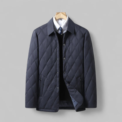 Modern Quilted Button Jacket