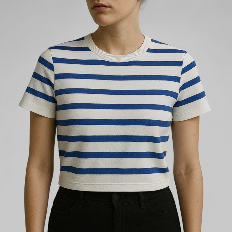 Soft Knit Cropped O-Neck T-Shirt