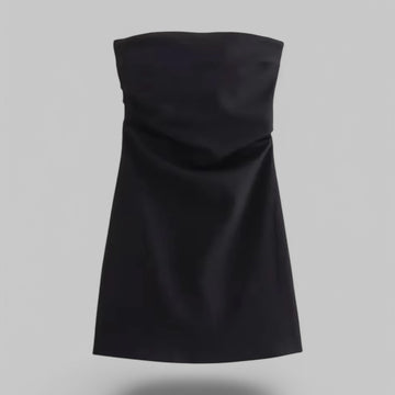 Klyber | Strapless Draped Mini Dress with Back Zipper