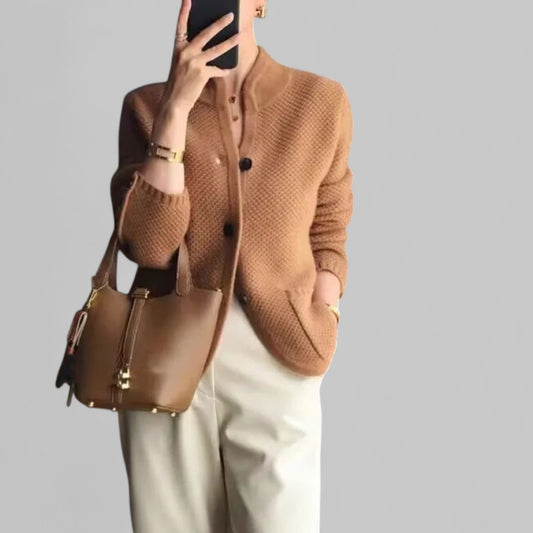 High Neck Winter Knit Cardigan