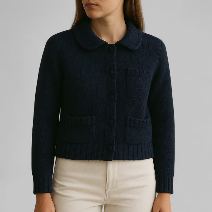 Chic Collared Knit Cardigan