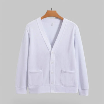Solid V-Neck Knit Cardigan