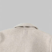 Open Stitch Lapel Collar Trench Coat