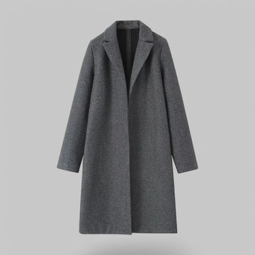 Open Stitch Lapel Collar Trench Coat